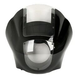 Kit de Carenado Frontal con Parabrisas Transparente, Gloss Black ABS Carenado Montado en la Horquilla para Tubos de Horquilla de 39 mm