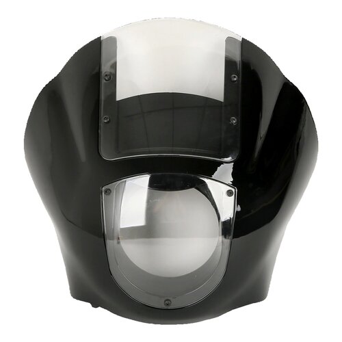 Kit de Carenado Frontal con Parabrisas Transparente, Gloss Black ABS Carenado Montado en la Horquilla para Tubos de Horquilla de 39 mm