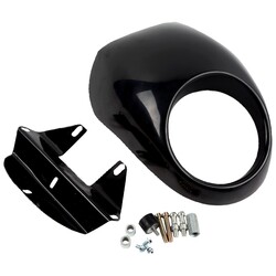 Carénage de Phare Gloss Black en ABS avec Support de Fixation pour Phare de 5-3/4 Pouces