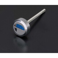 Varilla Indicadora de Temperatura de Aceite LCD Cromada con Retroiluminación Azul, Pantalla C/F Conmutable y Luz de Advertencia de Sobrecalentamiento