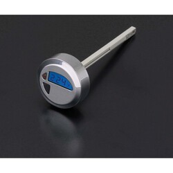 Asta di Livello Temperatura Olio LCD Cromata con Retroilluminazione Blu e Spia di Surriscaldamento