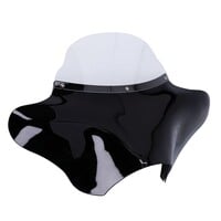 Kit carenatura Batwing esterno - Montato su forcella, ABS gloss black non pitturato con parabrezza trasparente