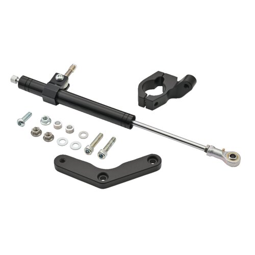 Daytona Verstellbarer Lenkungsdämpfer-Kit Schwarz Eloxiertes Aluminium mit Montagematerial