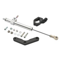 Silver Adjustable Aluminum Steering Damper Kit with Mounting Hardware