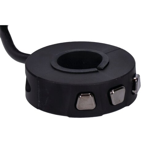 Daytona Interruptor de 3 Botones para Manillar, Negro - Carcasa de Aluminio Mecanizado CNC, Montaje por Abrazadera 22 mm / 1 Pulgada, Máx. 50 mA