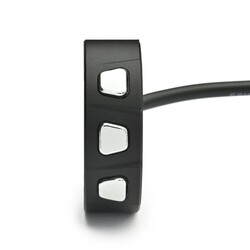 Interrupteur 3 Boutons pour Guidon Noir/Chrome, Diamètre 22mm et 1 Pouce