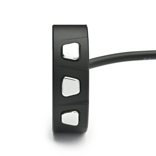 Daytona 3-Knops Schakelaar voor Stuur Zwart/Chroom, 22mm en 1 Inch Diameter