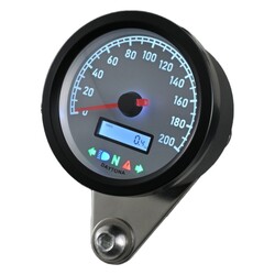 Velona 60-WP 60mm Tachometer mit weißem Zifferblatt, digitalem Drehzahlmesser und LCD-Display