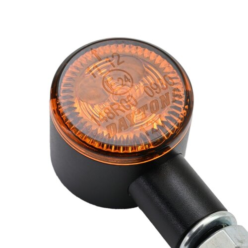 Daytona D-light Sol2 Mini-knipperlichten Amberkleurige Lens, LED, Zwarte Zinklegering Behuizing, M8 Schroefdraadbevestiging, ECE Goedgekeurd