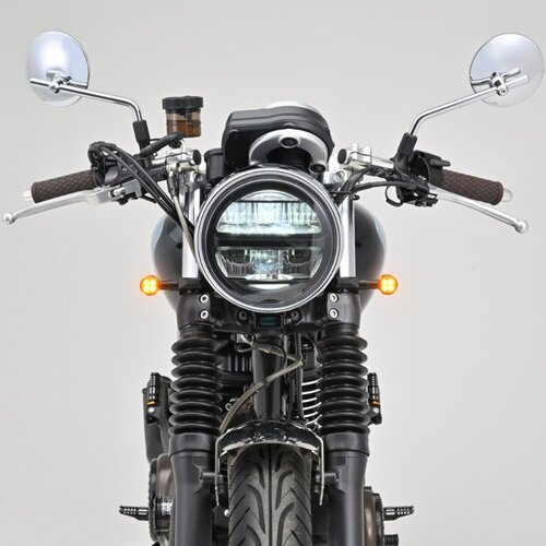 Daytona D-light Sol2 Mini Clignotants Lentille Ambre, LED, Corps en Alliage de Zinc Noir, Fixation Filetée M8, Homologué ECE