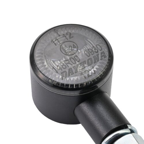 Daytona D-light Sol2 Mini LED Turn Signals, Smoke Lens, ECE Approved, M8 Mount, Black Zinc Alloy Body
