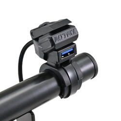 Kit de puerto de carga USB-A negro montado en el manillar con carga rápida QC3.0, compatible con manillares de 22,2mm y 25,4mm