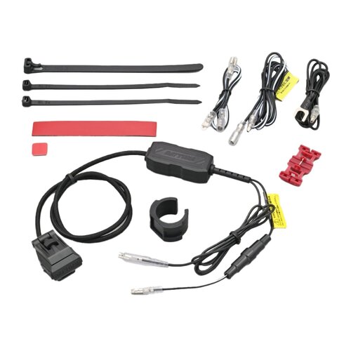 Daytona Schwarzes am Lenker montiertes USB-A-Ladeanschluss-Kit mit QC3.0 Schnellladefunktion, passend für 22,2mm und 25,4mm Lenker