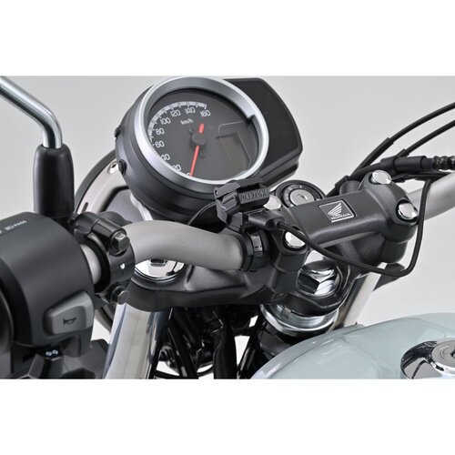 Daytona Black Handlebar Mounted USB-A Charge Port Kit With QC3.0 Fast Charge, Fits 22.2mm And 25.4mm Handlebars