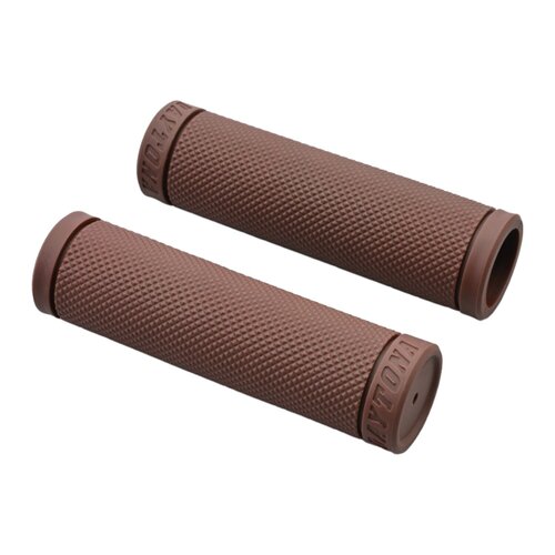 Daytona Juego de puños 1" BASE Style, Marrón - Puños de goma bicomponente de 125mm con extremos cerrados