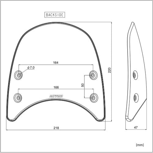 Daytona Visière de Compteur en Aluminium Anodisé Noir - 218 x 220 mm