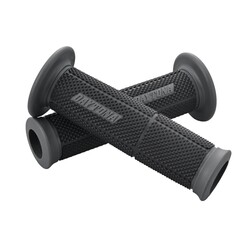 Grippy Grip GGD-Base 2 Manopole per Manubrio da 22.2 mm, Nero & Grigio, Open End, 123 mm di Lunghezza, Design Sportivo