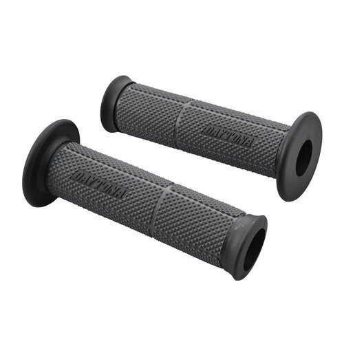Daytona Grippy Grip GGD-Base Puños de Manillar Open End para Manillares de 22,2 mm, Gris & Negro