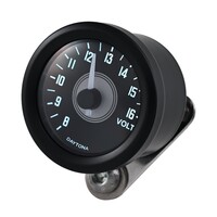 Velona 48mm Voltímetro Analógico con Carcasa de Acero Inoxidable y Retroiluminación LED Blanca