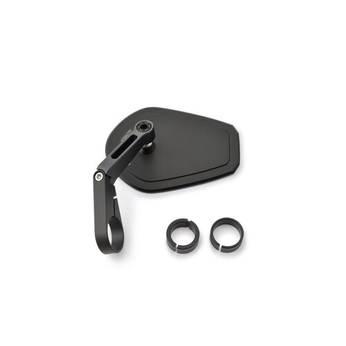 Daytona Flacher Anklemmbarer D-Mirror Number 15 mit winkelverstellbarem Aluminiumschaft für 22mm, 25.4mm und 30mm Lenker