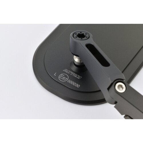 Daytona Flat D-Mirror No. 16 Clamp-On Spiegel mit winkelverstellbarem Aluminium-Spiegelarm für 22mm, 25,4mm und 30mm Lenker