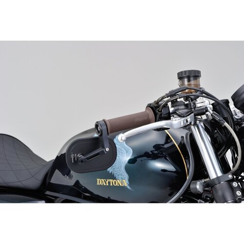 Daytona Specchietto Flat D-Mirror No. 16 Clamp-On con stelo in alluminio regolabile in angolazione per manubri da 22mm, 25,4mm e 30mm