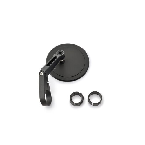 Daytona Clamp-On Flat D-Mirror Number 17 with Adjustable Aluminum Stem for 30mm Handlebars
