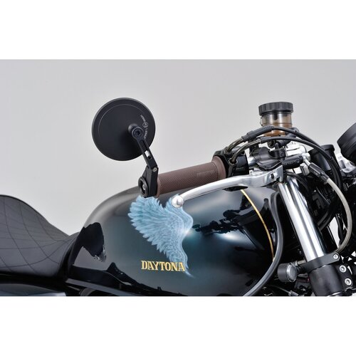 Daytona D-Mirror Number 17 Plat à Pince avec Tige en Aluminium Réglable pour Guidon de 30mm