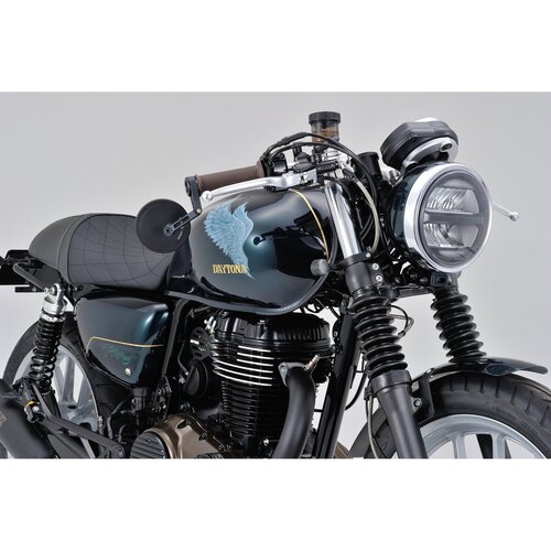 Daytona Opklembare Vlakke D-Mirror Number 17 met Verstelbare Aluminium Steel voor 30mm Stuur