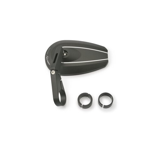 Daytona Espejo de Extremo de Manillar No. 6 Vástago Corto - Cabezal y Vástago de Aluminio, Diámetro de Sujeción 30mm, Izquierdo o Derecho