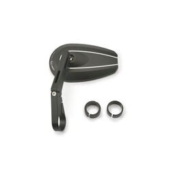 D-Mirror No. 6 Stelo Lungo - Specchietto in Alluminio per Lato Sinistro o Destro, Manubri 22,2mm & 25,4mm