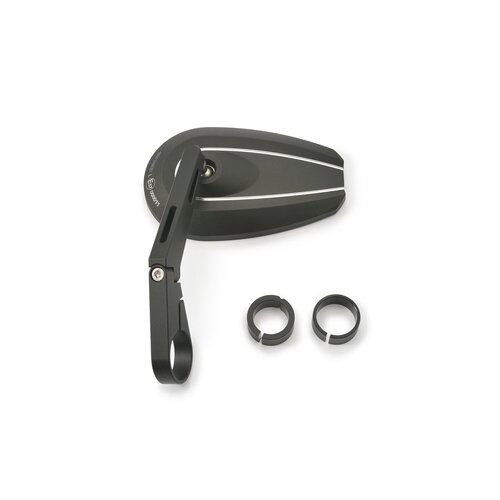 Daytona Bar End D-Mirror No. 6 Long Stem - Aluminum Mirror for Left or Right Side, 22.2mm & 25.4mm Handlebars