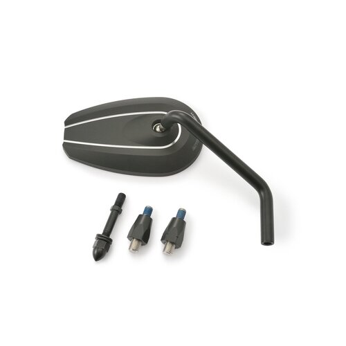 Daytona D-Mirror No. 6 Espejo Derecho de Manillar con Cabezal de Aluminio y Vástago de Acero