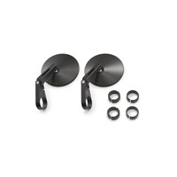 Stuureinde D-Mirror Number 10 - Links & Rechts Set, 30 mm Klem, Aluminium Steel & ABS Kop