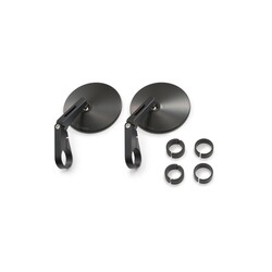 Bar End D-Mirror Number 10 - Left & Right Side Set, 30 mm Clamp, Aluminum Stem & ABS Head