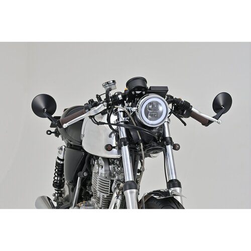 Daytona Stuureinde D-Mirror Number 10 - Links & Rechts Set, 30 mm Klem, Aluminium Steel & ABS Kop