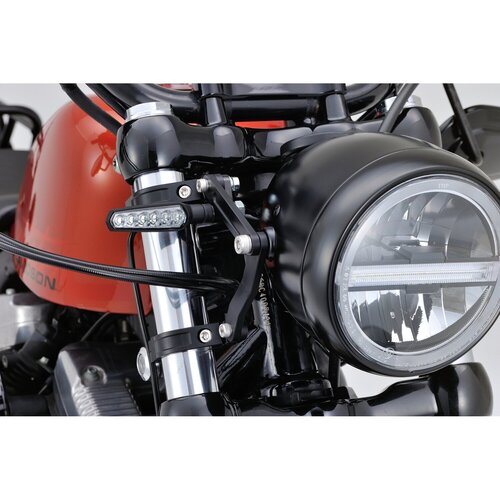 Daytona Dual Axis Adjustable Headlamp Bracket for 39mm Fork Tubes - Black Anodized Aluminium