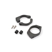53mm Voorvorkklem Knipperlichthouder Kit - CNC Gefreesde Aluminium Klemmen, Zwart Gelakte Afwerking, voor Knipperlichten met 8mm Schroefdraad