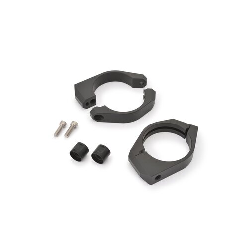 Daytona 53mm Fork Clamp Turn Signal Mount Kit - CNC Machined Aluminum Clamps, Black Painted Finish, for 8mm Threaded Turn Signals