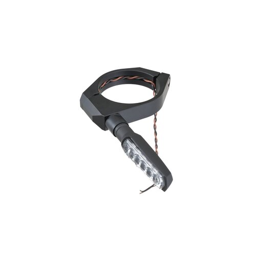 Daytona Fork Clamp Turn Signal Mount Kit for 58mm Fork Tubes - CNC Machined Aluminum, Black Painted Finish
