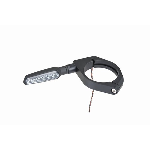 Daytona Gabelklemmen-Blinker-Montagekit für 58mm Gabelrohre - CNC-gefrästes Aluminium, schwarz lackierte Oberfläche