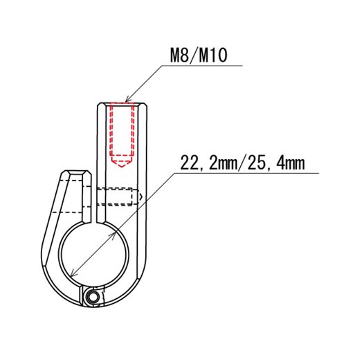 Daytona Verchroomde Universele Top Mount Beugel voor 7/8" (22,2 mm) Buis, M10 Draad
