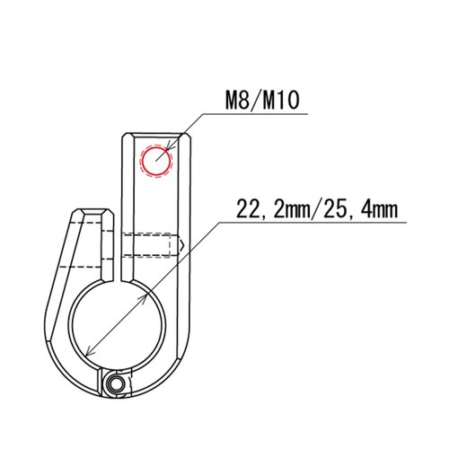 Daytona Universele Side-Mount Beugel voor 7/8" (22.2mm) Stuurbuis met M8-draad