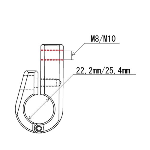 Daytona Front-Mount Universal-Halterung 7/8" (22,2 mm) M10 Gewinde Verchromtes Aluminium