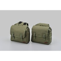 HenleyBegins Throw-Over Satteltaschen-Set 20L Khaki Polyester Doppel-Satteltaschen Mit D-Ring-Halterung