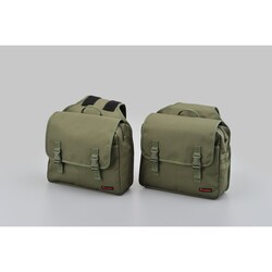 HenleyBegins Throw-Over Set de Alforjas 20L Caqui Poliéster Doble Alforjas Con Fijación D-Ring