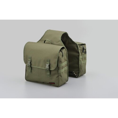 Daytona HenleyBegins Throw-Over Satteltaschen-Set 30L Khaki, Zwei 15L Polyester-Satteltaschen mit D-Ring und Oberriemen-Befestigung