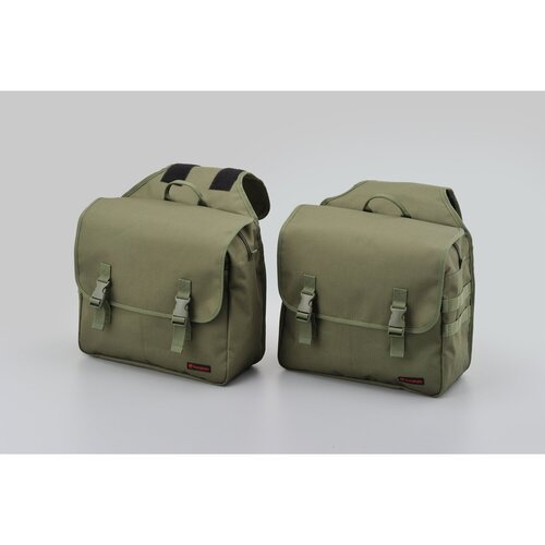 Daytona HenleyBegins Throw-Over Set de Sacoches 30L Khaki, Deux Sacoches en Polyester 15L avec D-Ring et Sangle Supérieure