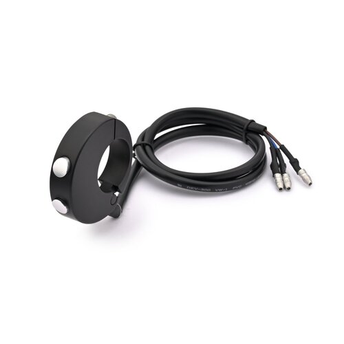 Daytona Interruptor de Manillar Doble Botón, Negro - Aluminio Mecanizado CNC, Manillar 22mm/1 Pulgada, Corriente Máx. 50mA