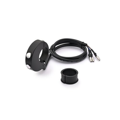 Daytona Dual Button Handlebar Switch, Black - CNC Machined Aluminum, 22mm/1in Bars, 50mA Max Current